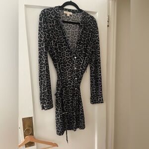 Michael Kors leopard print shirt dress XL